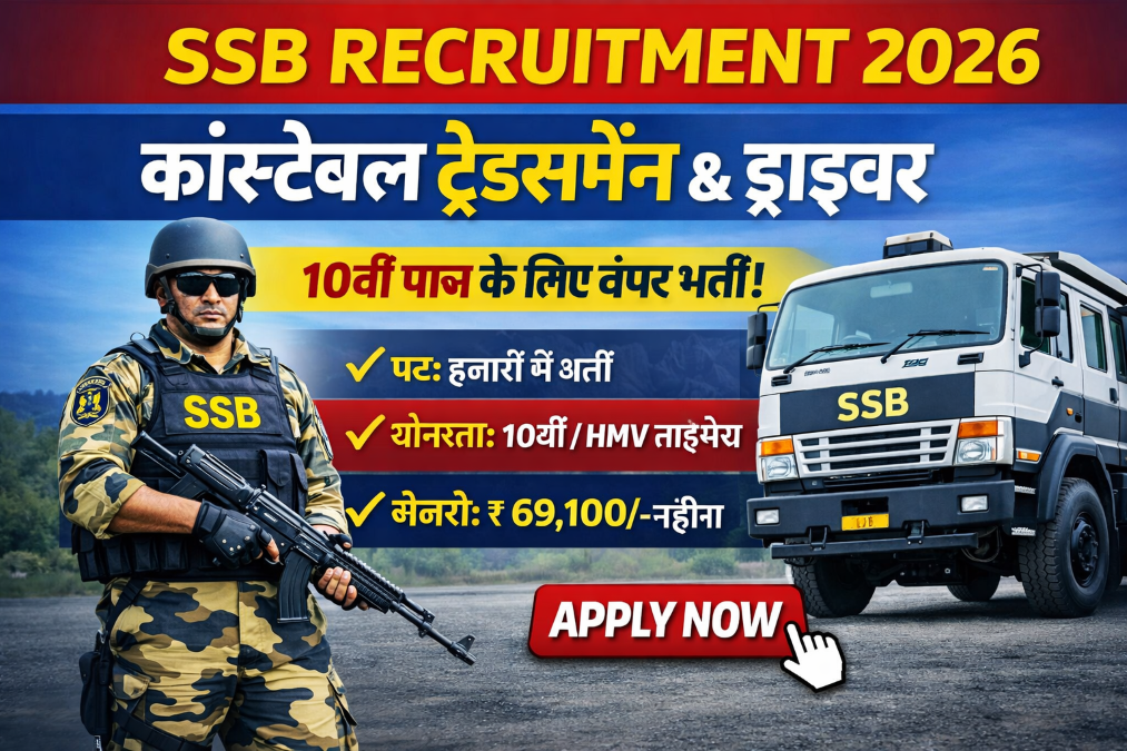 SSB Constable Tradesman & Driver Recruitment 2026