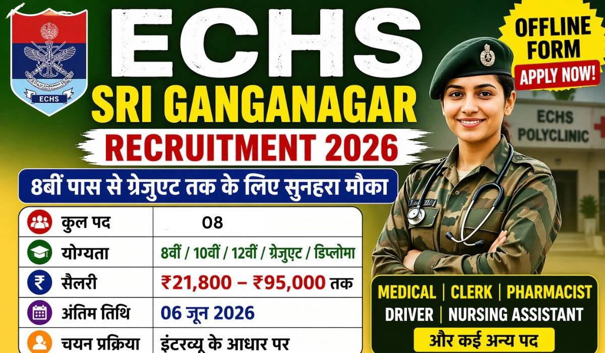ECHS Sri Ganganagar Recruitment 2026